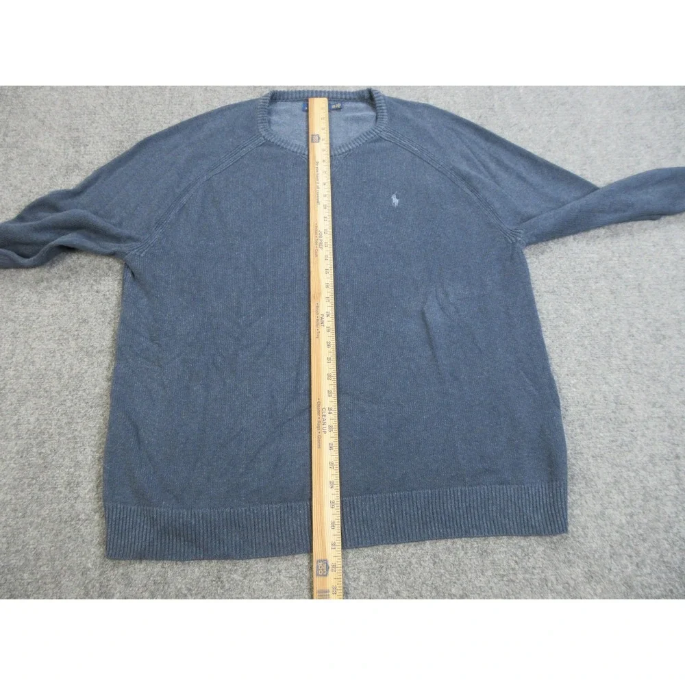 Polo Ralph Lauren Sweater Mens 2XL Blue Cotton Knit Pullover Casual